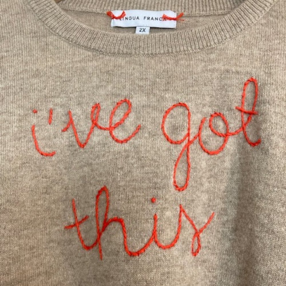 Lingua Franca "I've Got This" Cashmere Sweater NWT!